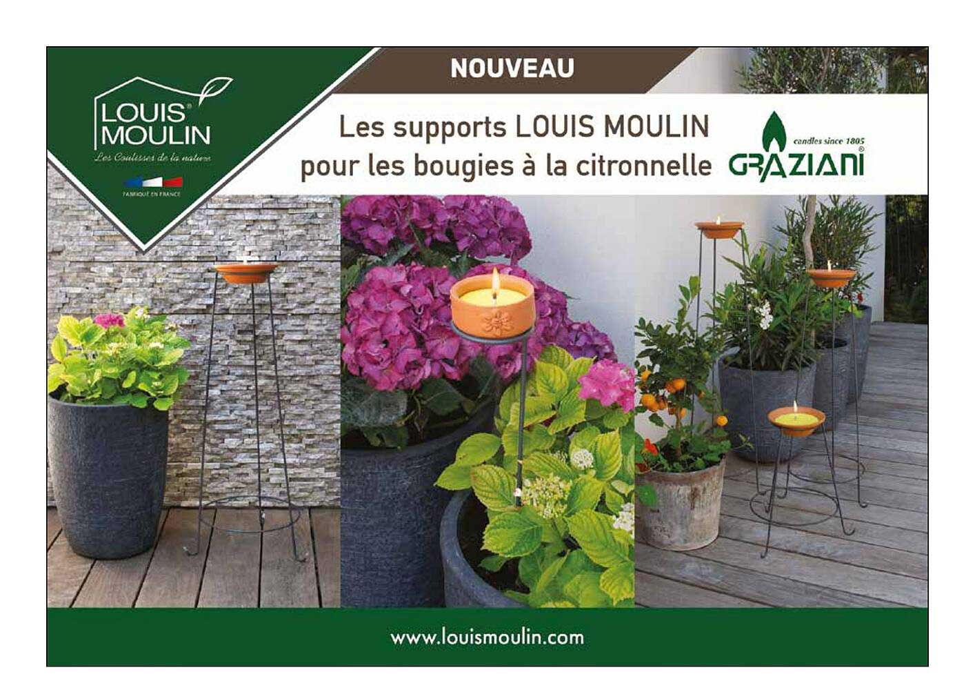 Les supports LOUIS MOULIN pour les bougies à la citronnelle