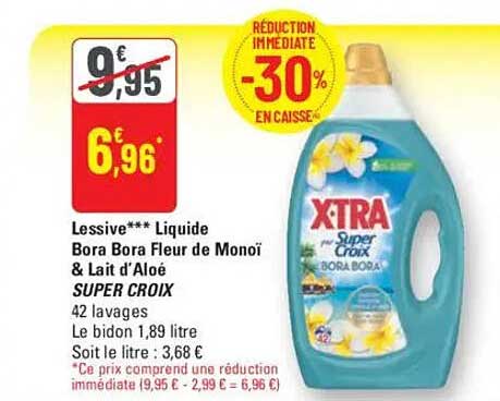 Lessive*** Liquide Bora Bora Fleur de Monoï & Lait d'Aloe SUPER CROIX