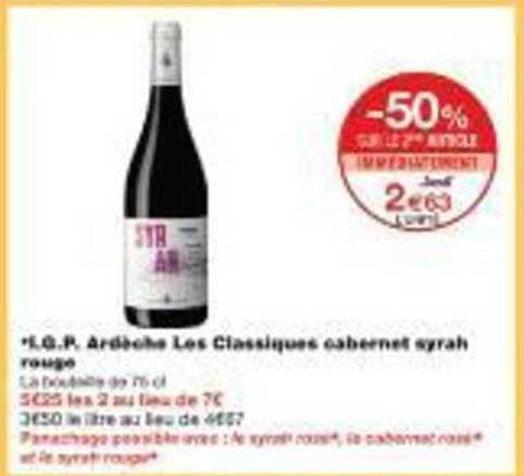 L.G.R. Ardécho Les Classiques cabernet syrah rouge