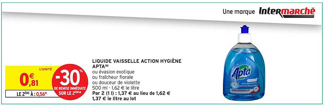 LIQUIDE VAISSELLE ACTION HYGIÈNE APTA