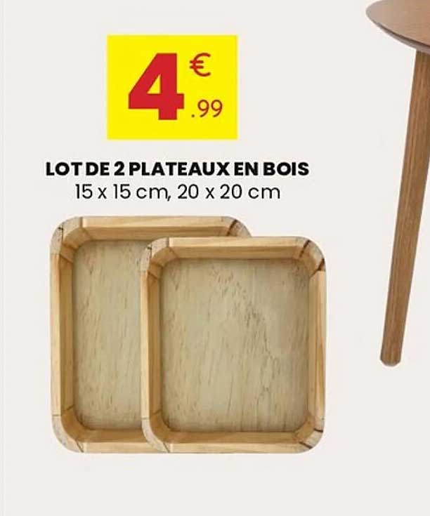 LOT DE 2 PLATEAUX EN BOIS