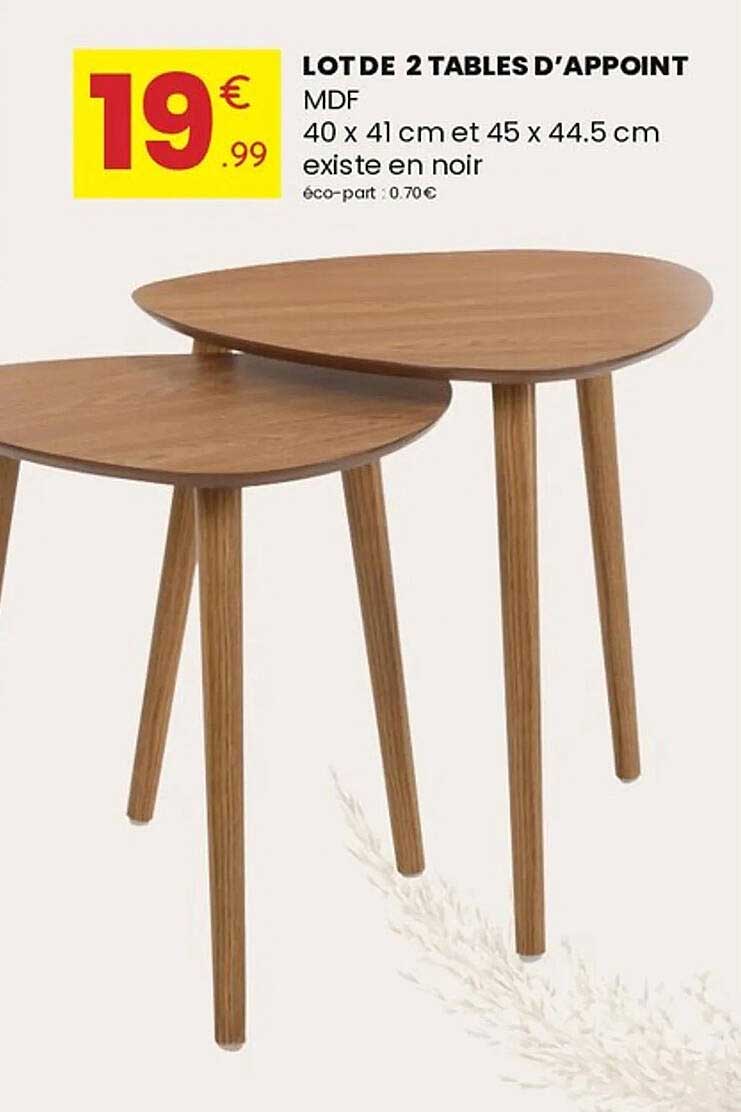 LOT DE 2 TABLES D’APPOINT