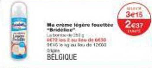 Ma crème légère fouettée "Brideline"