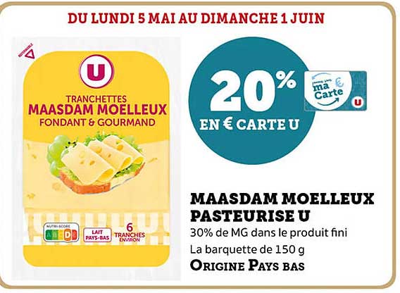 MAASDAM MOELLEUX PASTEURISE U