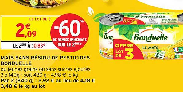 MAÏS SANS RÉSIDU DE PESTICIDES BONDUELLE