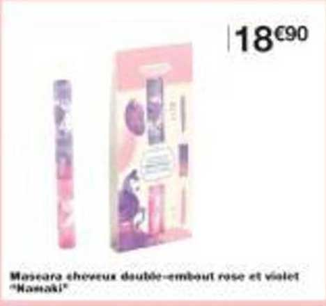 Mascara cheveux double-embout rose et violet "Kamasaki"