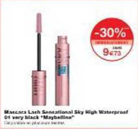 Mascara Lash Sensational Sky High Waterproof 01 very black "Maybelline"