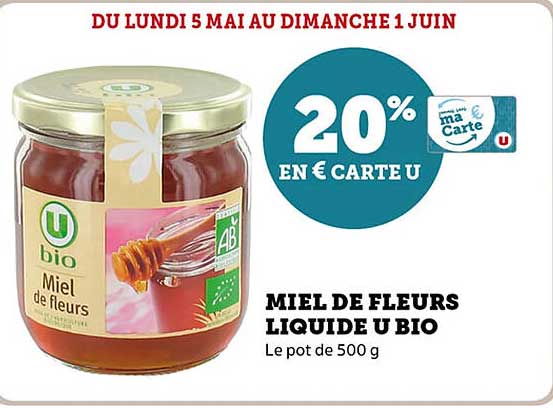 MIEL DE FLEURS LIQUIDE U BIO