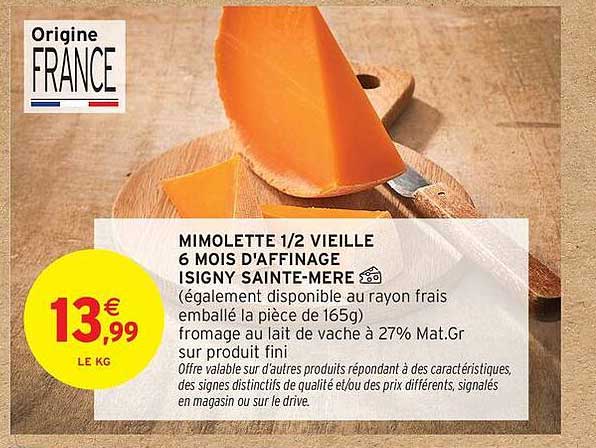 Mimolette 1/2 Vieille 6 Mois d'Affinage Isigny Sainte-Mère