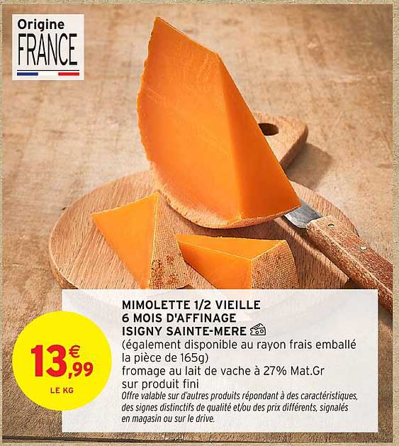 Mimolette 1/2 Vieille 6 Mois d'Affinage Isigny Sainte-Mère