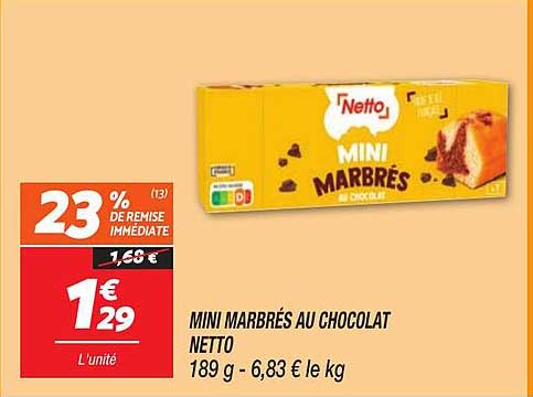 MINI MARBRÉS AU CHOCOLAT NETTO