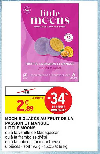 MOCHIS GLACÉS AU FRUIT DE LA PASSION ET MANGUE LITTLE MOONS