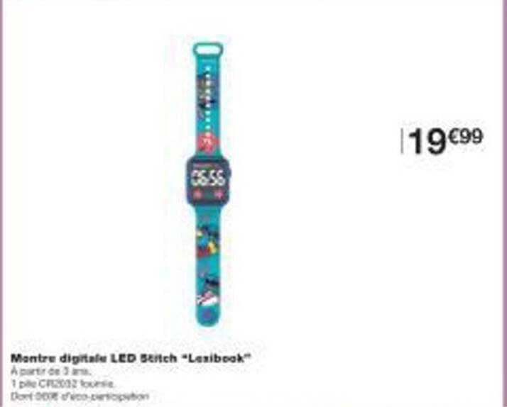 Montre digitale LED Stitch "Lasibook"