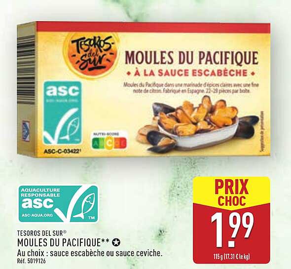 MOULES DU PACIFIQUE À LA SAUCE ESCABECHE
