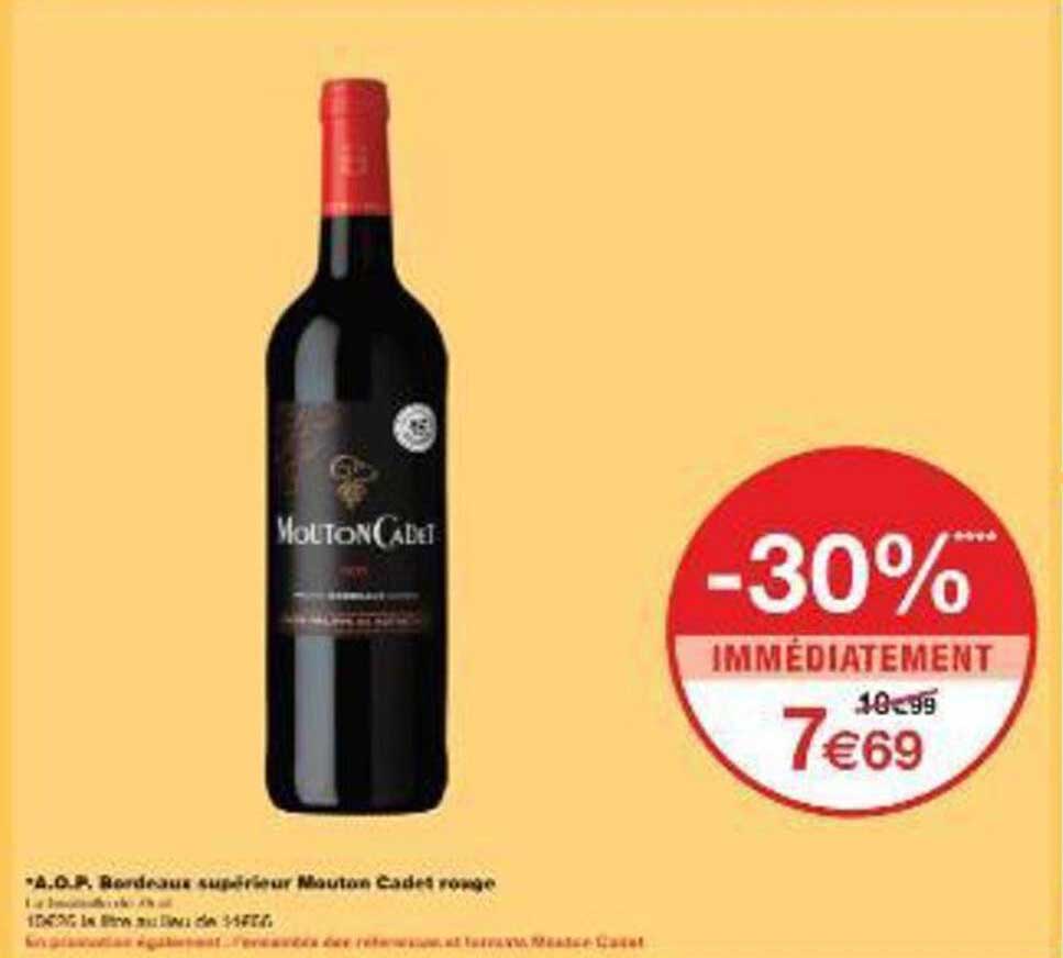 Mouton Cadet Bordeaux supérieur rouge