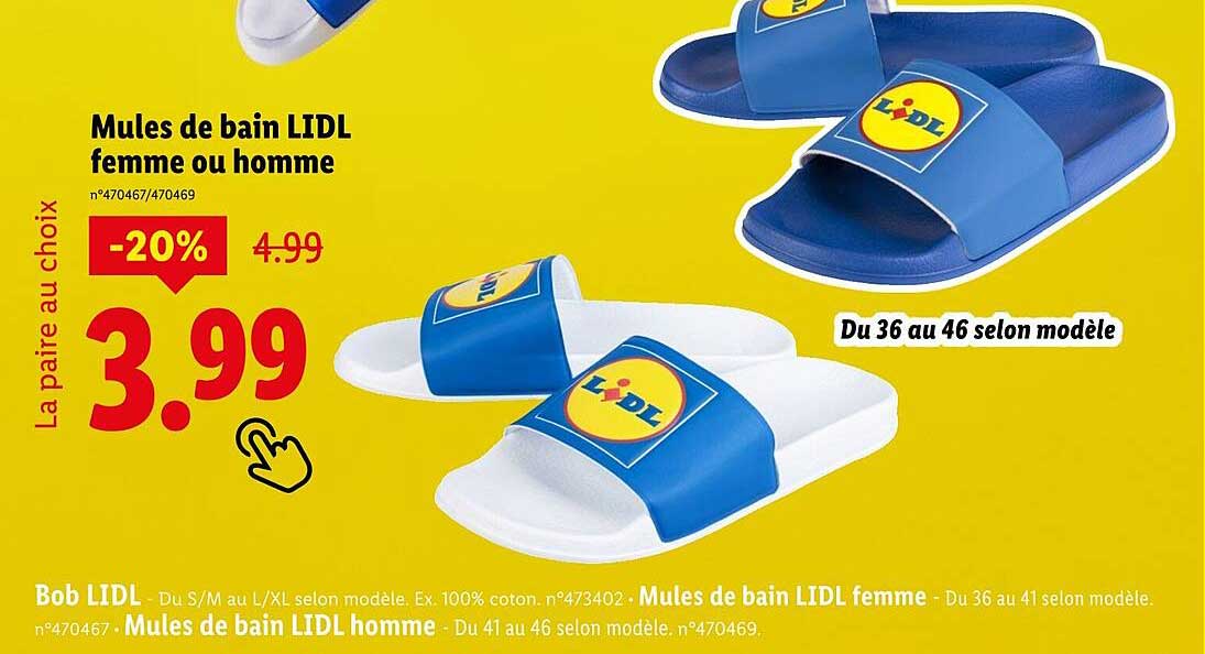 Mules de bain LIDL femme ou homme