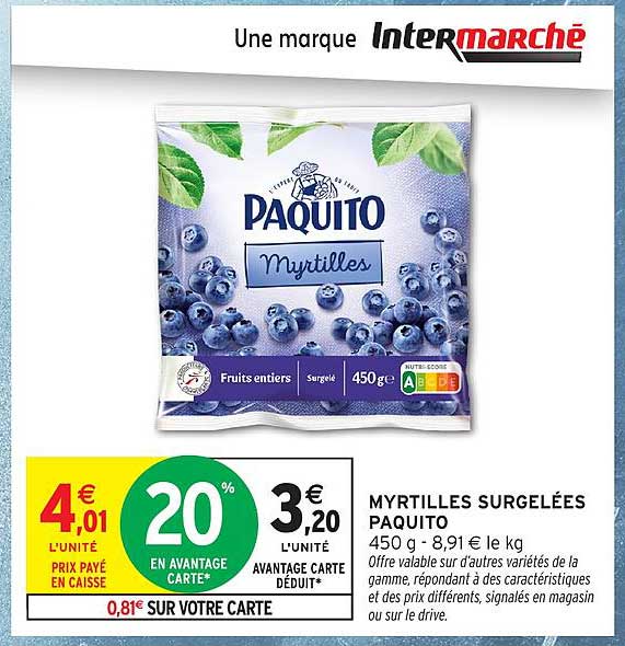 MYRTILLES SURGELÉES PAQUITO