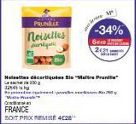 Noisettes décortiquées Bio "Maître Prunille"