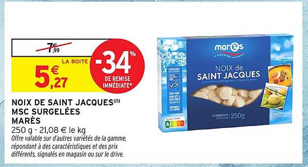 NOIX DE SAINT JACQUES(11) MSC SURGELÉES MARÈS