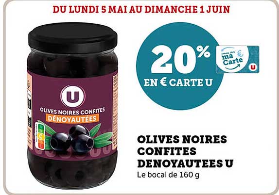 OLIVES NOIRES CONFITES DENOYAUTÉES U