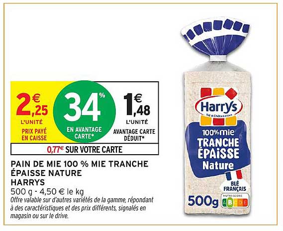 PAIN DE MIE 100 % MIE TRANCHE ÉPAISSE NATURE