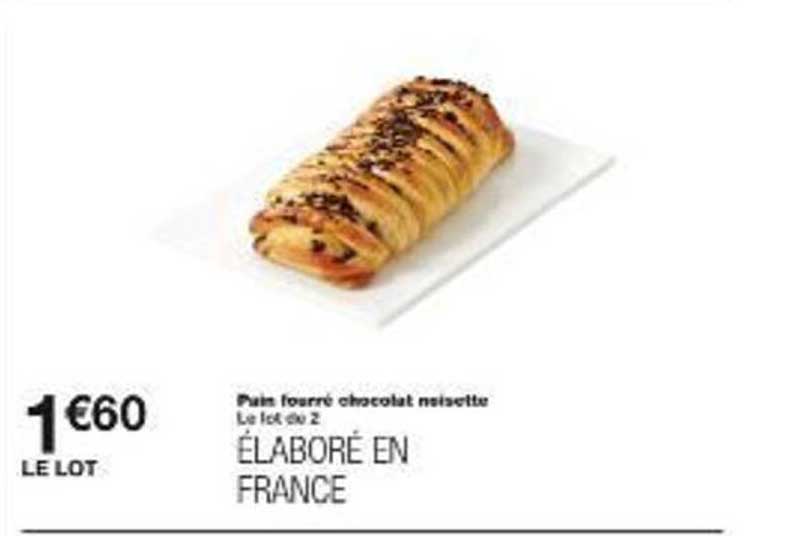 Pain fourré chocolat noisette