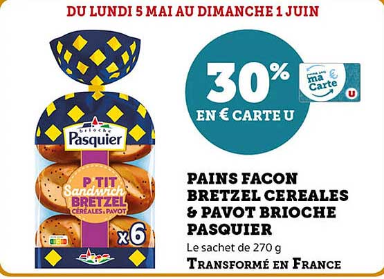 Pains façon Bretzel Céréales & Pavot Brioche Pasquier