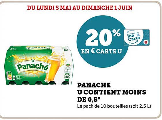Panaché U contient moins de 0,5°