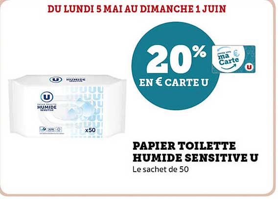 PAPIER TOILETTE HUMIDE SENSITIVE U