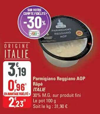 Parmigiano Reggiano AOP Râpé
