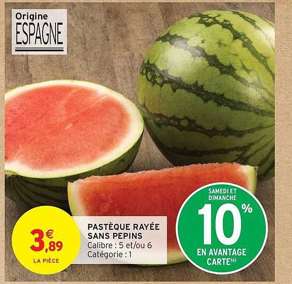 PASTÈQUE RAYÉE SANS PEPINS