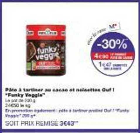 Pâte à tartiner au cacao et noisettes Ouf ! "Funky Veggie"