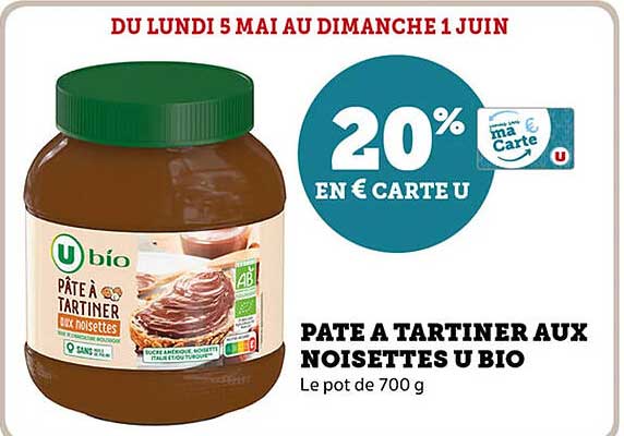 PATE A TARTINER AUX NOISETTES U BIO