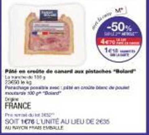 Pâté en croûte de canard aux pistaches "Bollard"