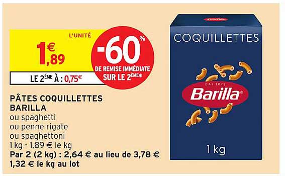 PÂTES COQUILLETTES BARILLA