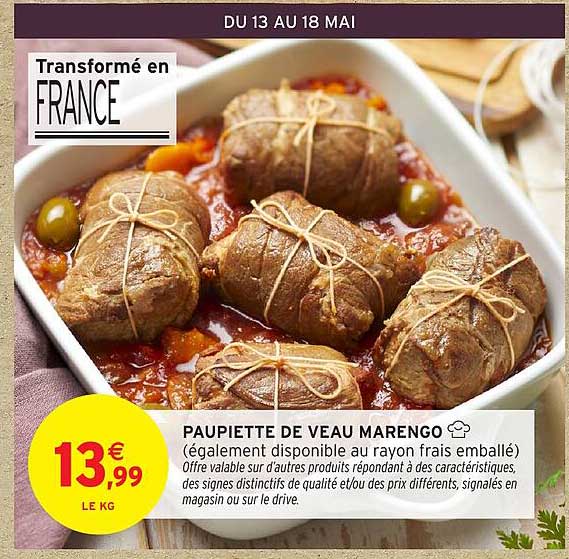 PAUPIETTE DE VEAU MARENGO