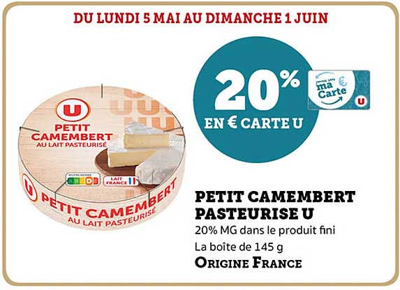 PETIT CAMEMBERT PASTEURISÉ U