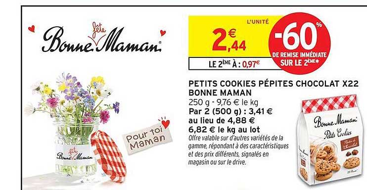 PETITS COOKIES PÉPITES CHOCOLAT X22 BONNE MAMAN
