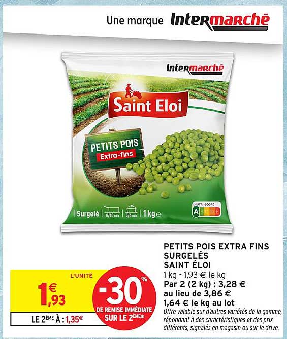 PETITS POIS EXTRA FINS SURGELÉS SAINT ELOI