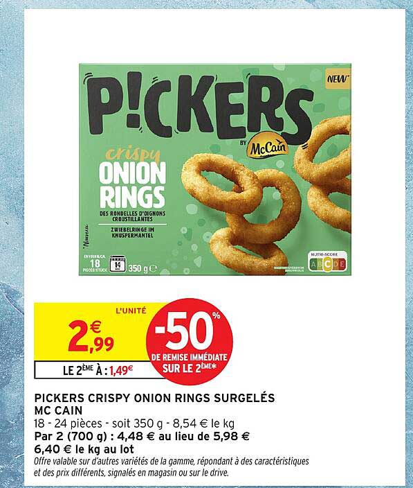 PICKERS CRISPY ONION RINGS SURGELÉS