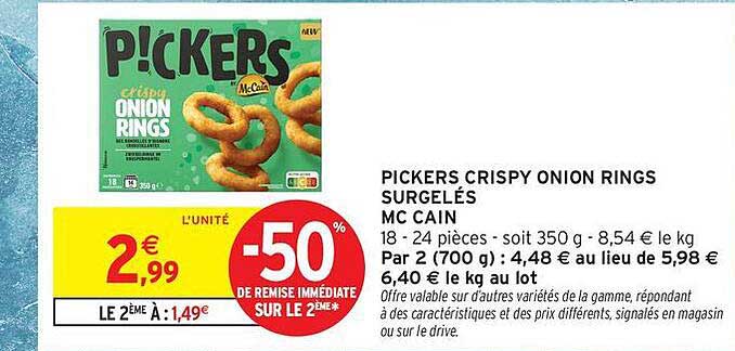 PICKERS CRISPY ONION RINGS SURGELÉS MC CAIN
