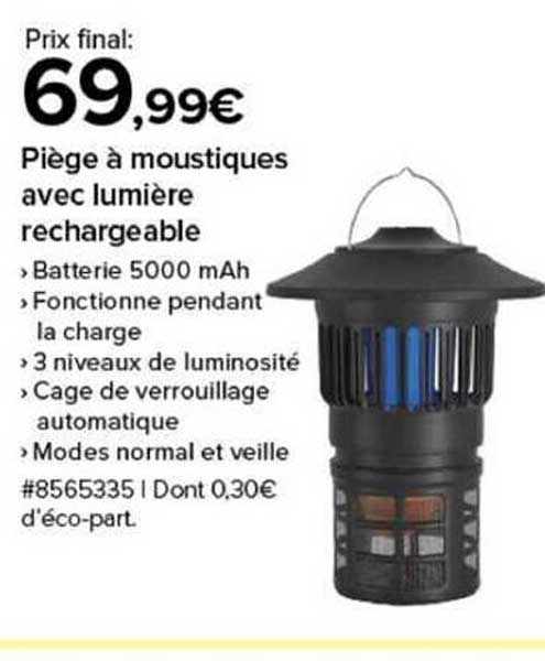 Piège à moustiques avec lumière rechargeable