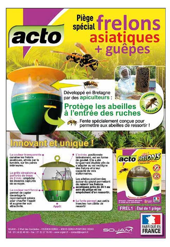 Piège spécial frelons asiatiques + guêpes