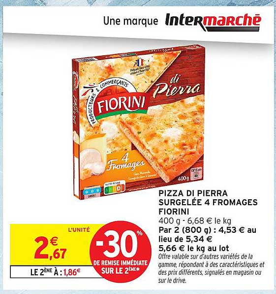 PIZZA DI PIERA SURGELÉE 4 FROMAGES FIORINI