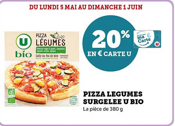 PIZZA LEGUMES SURGELEE U BIO