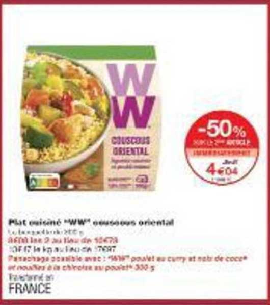 Plat cuisiné "WW" couscous oriental