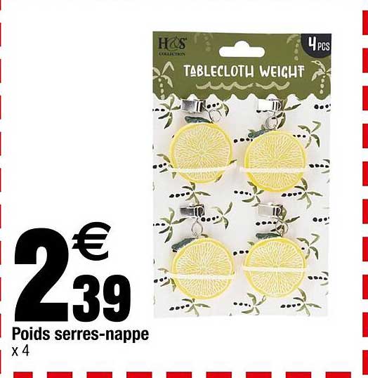 Poids serres-nappe