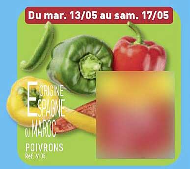 Poivrons origine Espagne ou Maroc