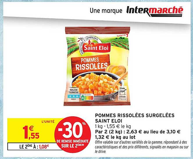POMMES RISSOLÉES SURGELÉES SAINT ELOI