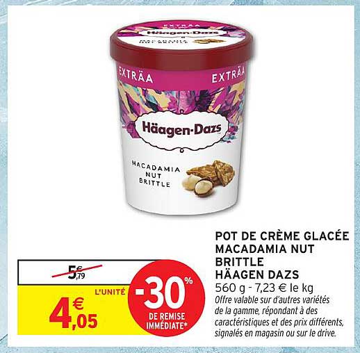 POT DE CRÈME GLACÉE MACADAMIA NUT BRITTLE HÄAGEN DAZS